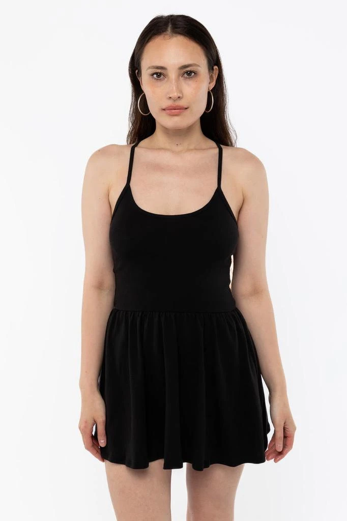 Los Angeles Apparel 43206X - Baby Rib Cross Back Mini Dress 2