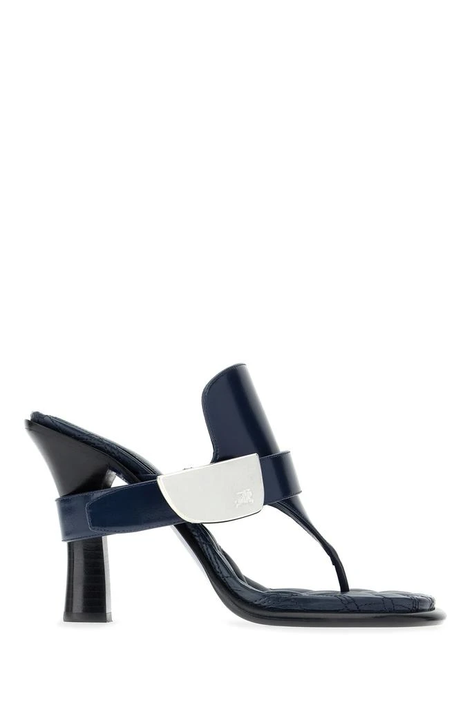 Burberry Petrol Blue Leather Bay Thong Sandals 1