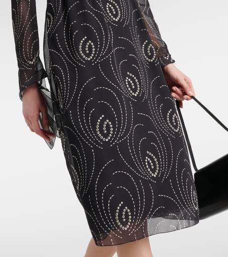 PRADA セミシアヘンシルミティスカト P192JGSOOO14XA F0002 Prada Printed georgette midi dress - Dresses & Skirts - Free