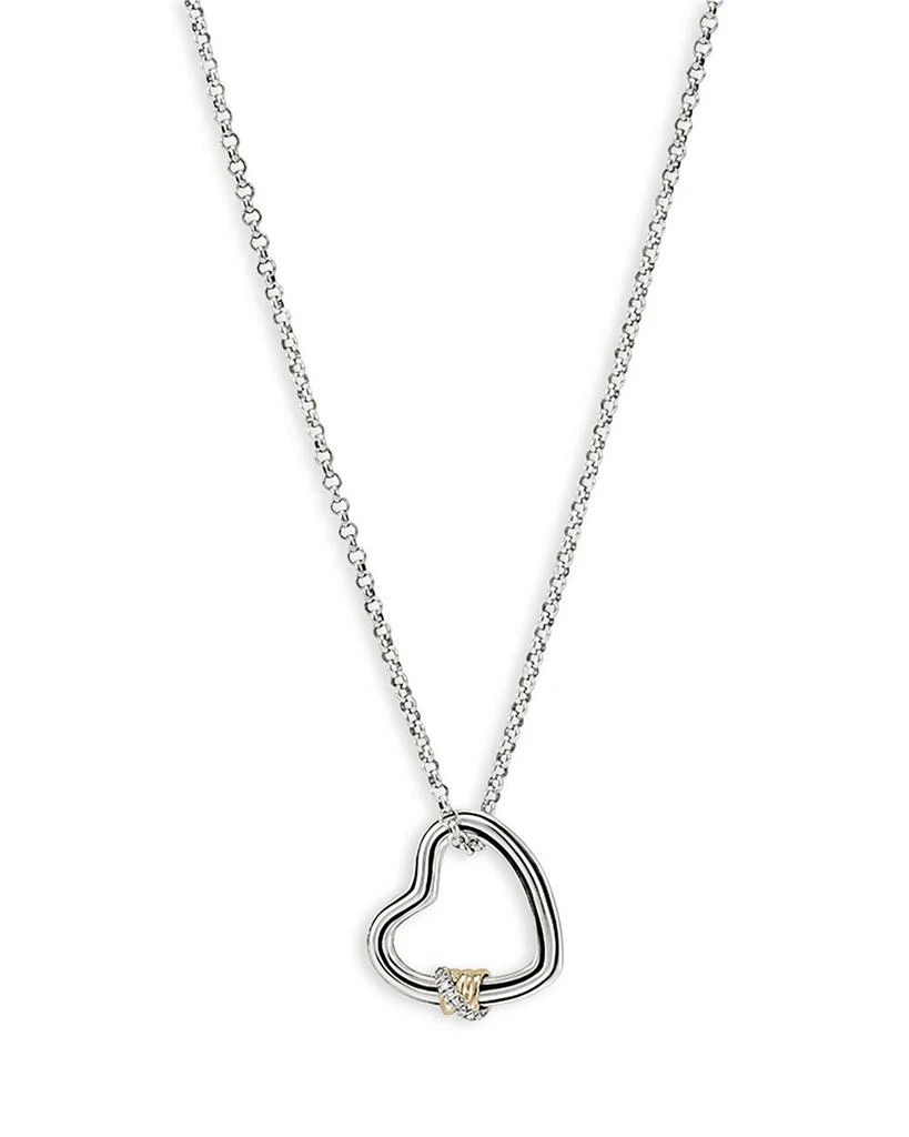 JOHN HARDY Sterling Silver & 14K Yellow Gold Bamboo Heart Pendant Necklace, 16"-18" 1