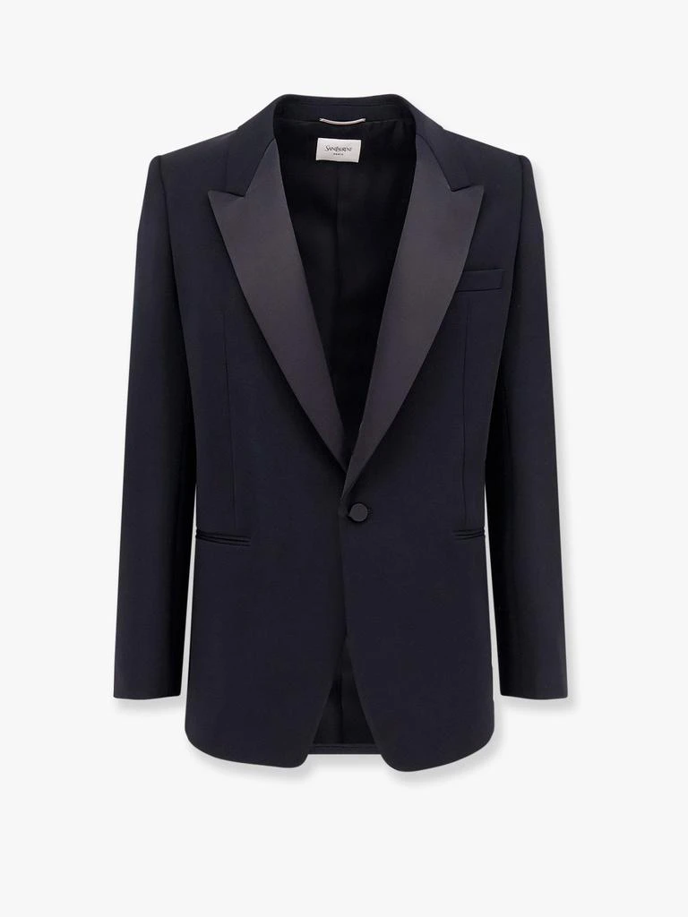 Yves Saint Laurent Certified wool blazer with satin lapel 1