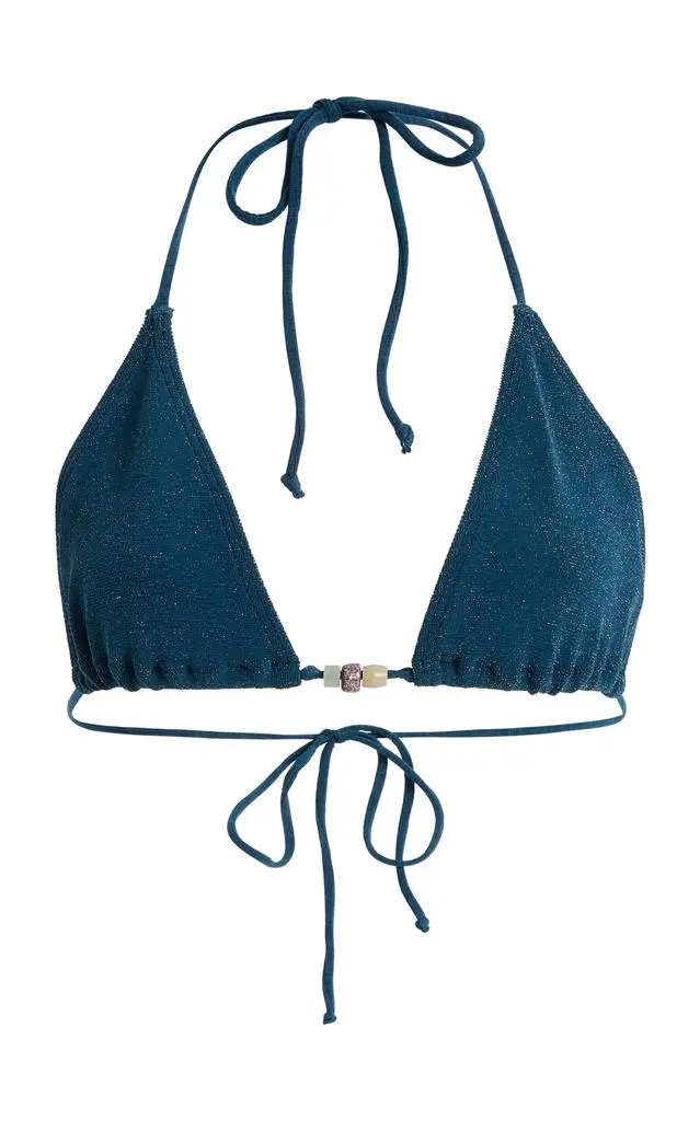 Bond-Eye Bond-Eye Ingrid Beaded Shimmer Bikini Top - Moda Operandi