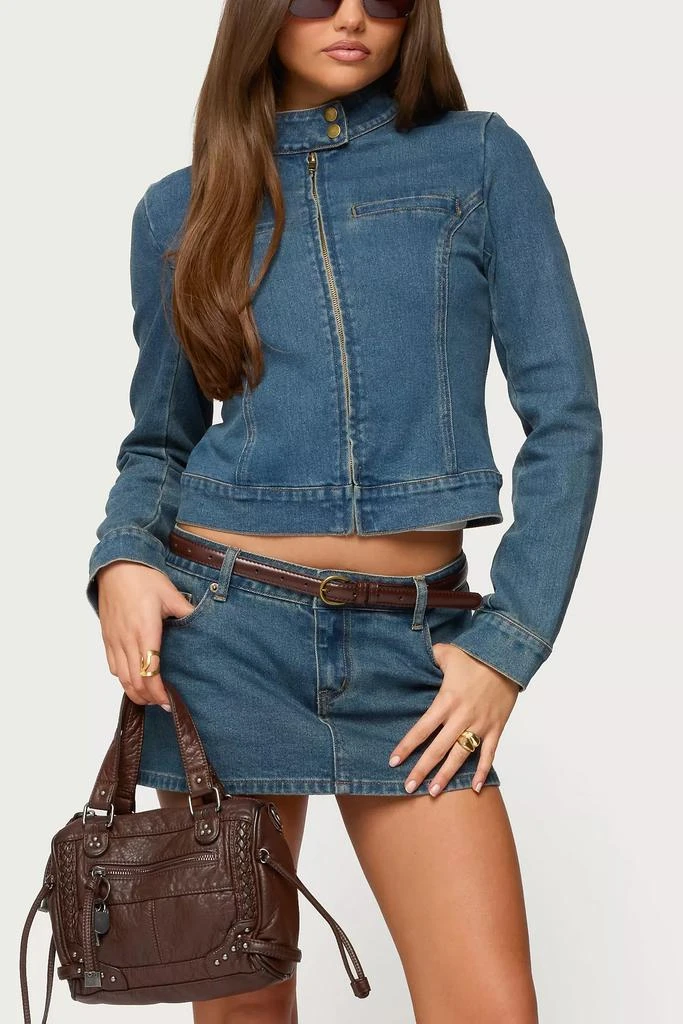 Edikted Edikted Josiee Stretchy Denim Moto Jacket