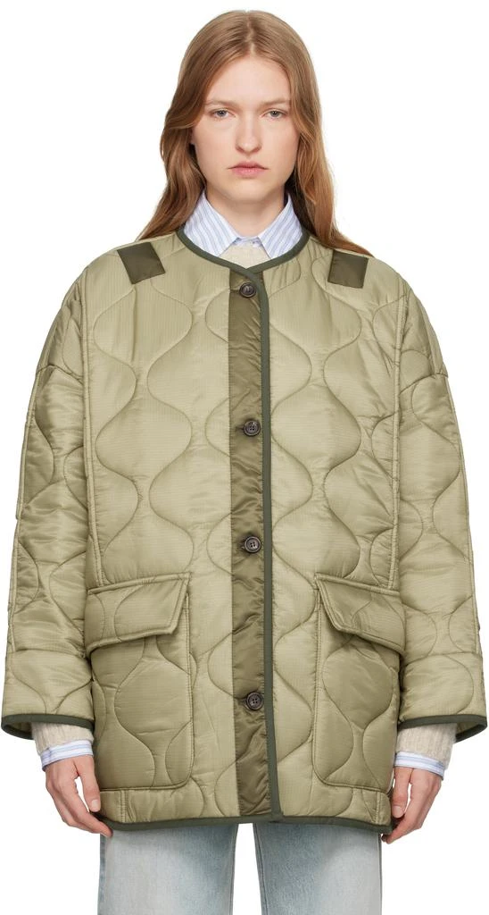 The Frankie Shop Green Teddy Quilted Jacket 1