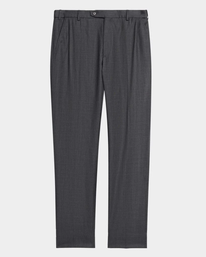 Brioni Men's Wool Textured Straight-Fit Formal Pants 1