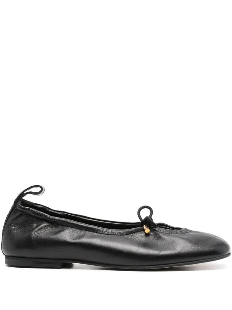ALOHAS Alohas Rosalind Black Leather Ballet Flats Shoes 1