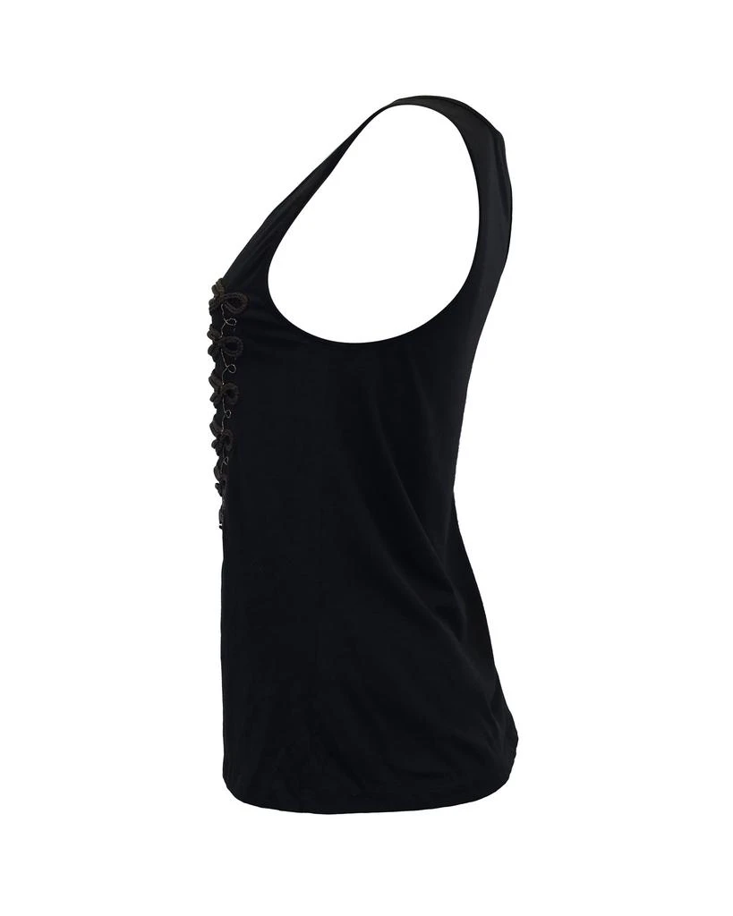 PIERRE BALMAIN Zip Detail Tank Top in Black Cotton 2