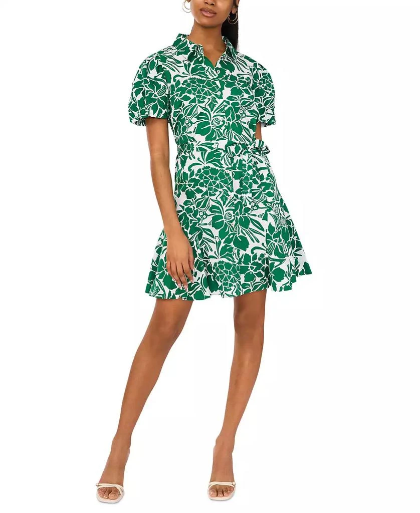 MSK Petite Floral-Print Cotton Shirtdress 1