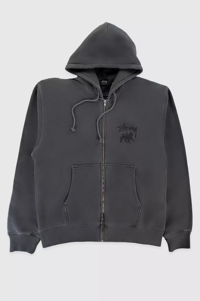 STUSSY Outline Zip Hoodie Black - Hoodies - BeyondStyle