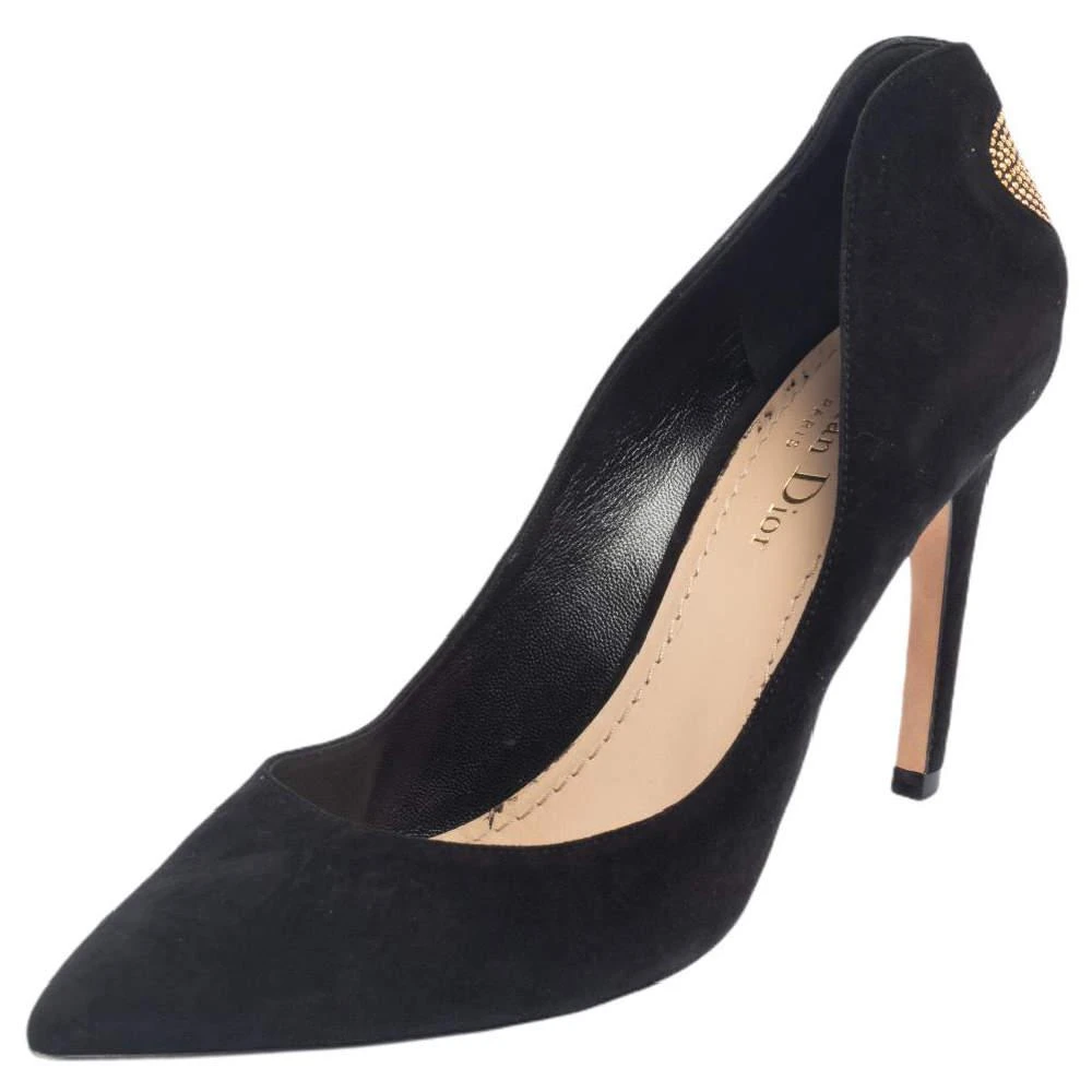 Dior Dior Black Suede Heart Studded Amour Pumps Size 39 1
