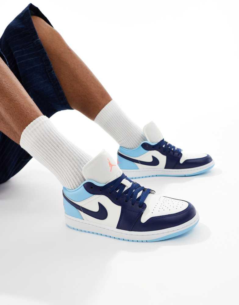 Jordan Nike Air Jordan 1 Low trainers in light blue, white and black