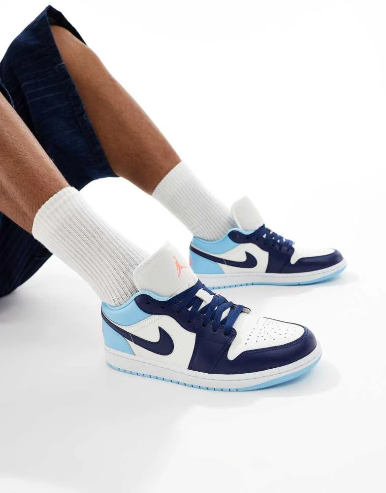 Jordan Nike Air Jordan 1 Low trainers in light blue, white and black 1