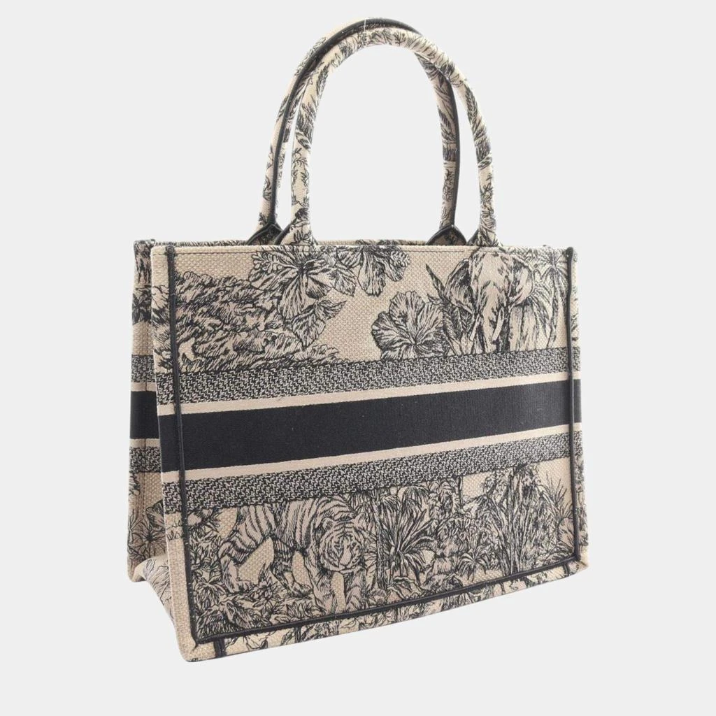 Dior Christian Dior Canvas Beige Black Book Tote Medium Embroidery Bag 2