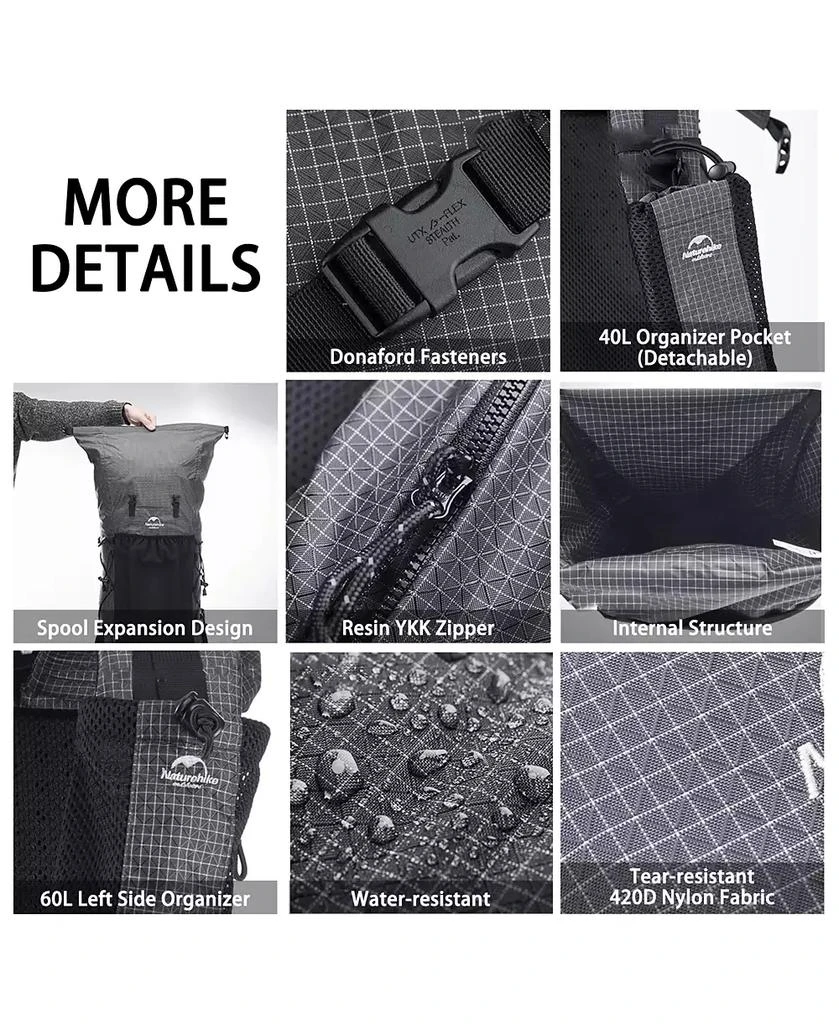 Naturehike 40L+5L Hiking Backpack – Waterproof, Lightweight Mountain Bag with Rain Cover
Shoe Compartment for Camping
Travel 8