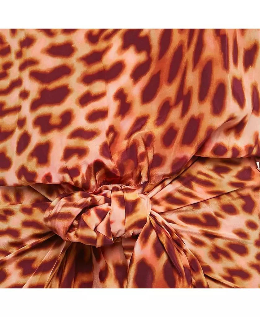 Pre-Owned Stella McCartney Women's Brown Leopard Print Silk Tie-Up Jumpsuit 4