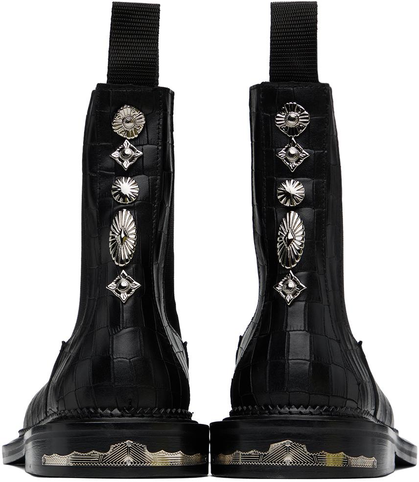 Toga Virilis Black Side Gore Chelsea Boots