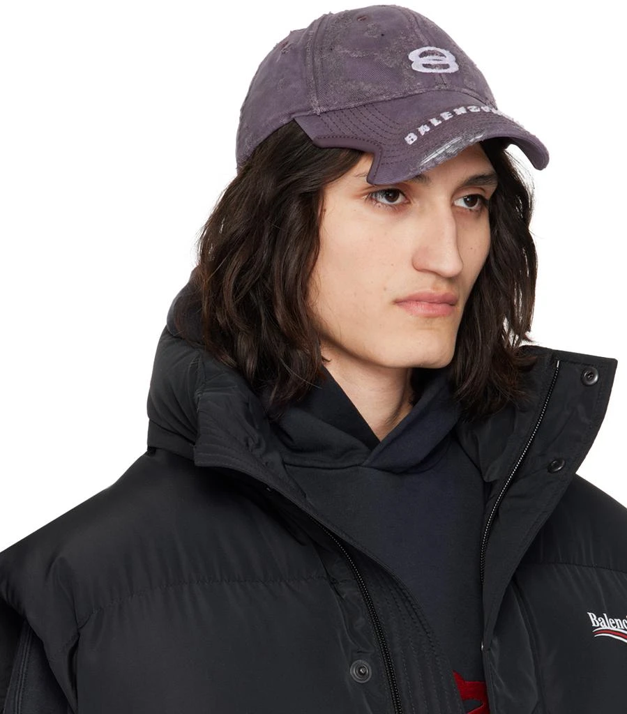 Balenciaga Purple Distressed Cap 2