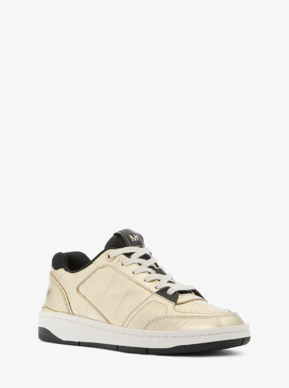 Michael Kors Rebel Metallic Crocodile Embossed Leather Sneaker 1