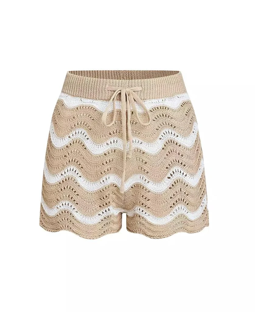 Cupshe Women
s Coral Garden Striped Cover-Up Shorts 4