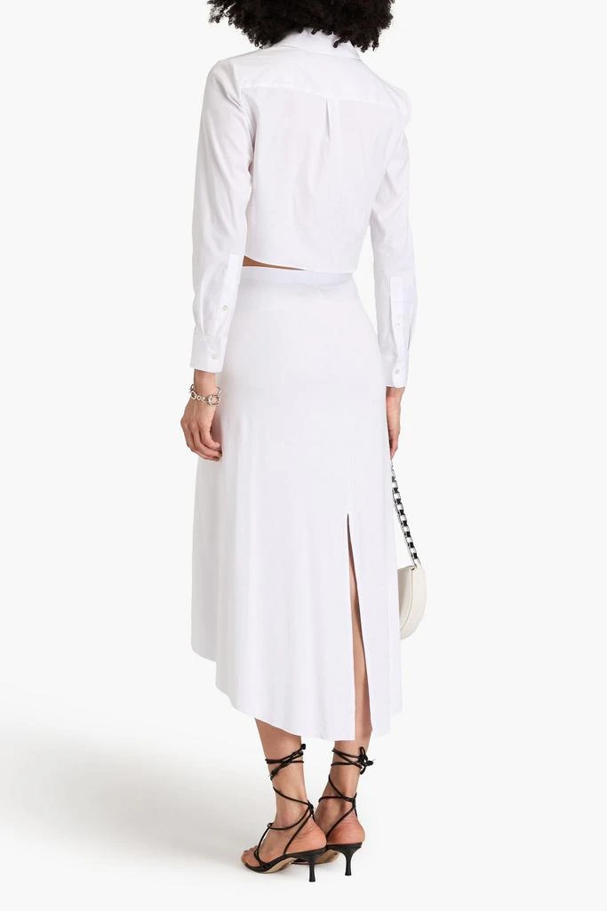 Enza Costa Asymmetric twisted stretch-jersey midi skirt 3