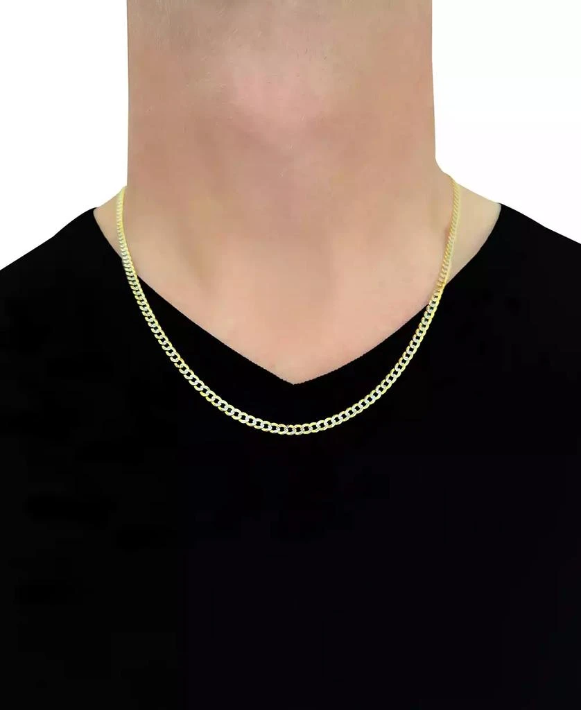 Italian Gold 26" Two-Tone Open Curb Link Chain Necklace (3-5/8mm) in Solid 14k Gold & White Gold 3