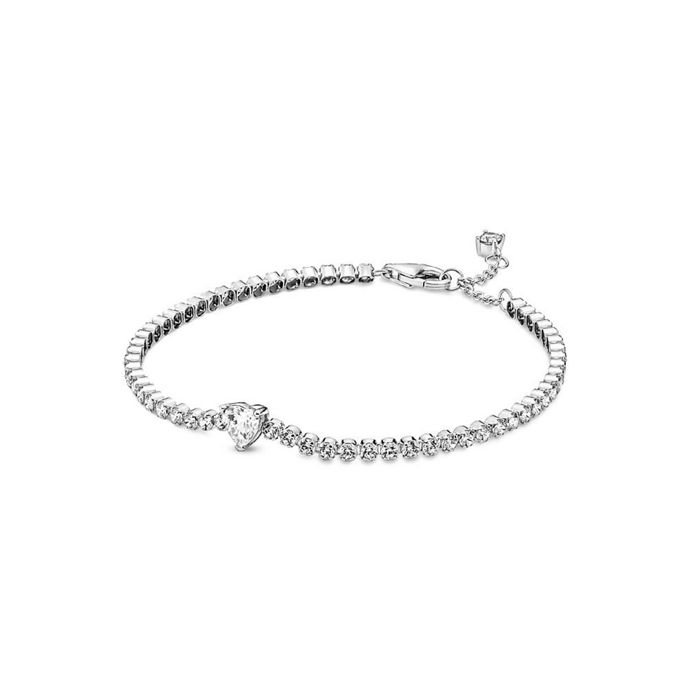 Pandora Cubic Zirconia Sparkling Heart Tennis Bracelet