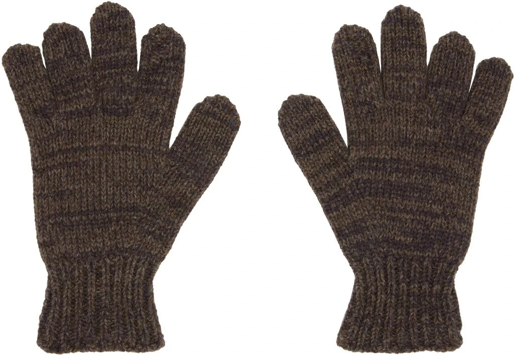 MAISON MARGIELA Brown Knit Gloves 2