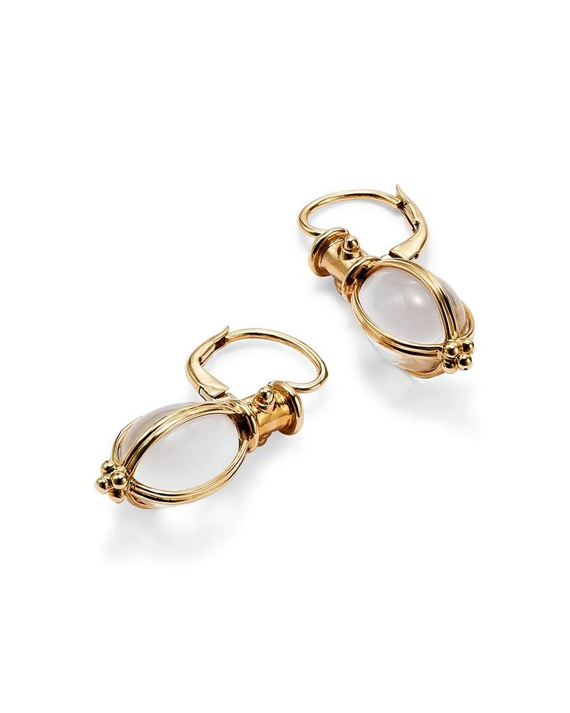 Temple St. Clair 18K Yellow Gold Oval Crystal Amulet Earrings 6