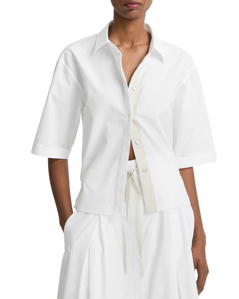 Vince Short Sleeve Collared Button Down Poplin Shirt 1