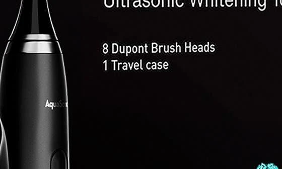 AquaSonic Black Series Toothbrush & Black Aquaflosser Bundle 7