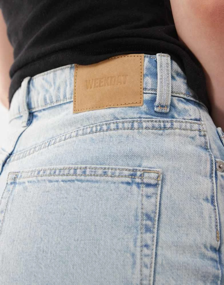 Weekday Weekday Eya high waisted denim shorts in opulent blue exclusive to ASOS 3