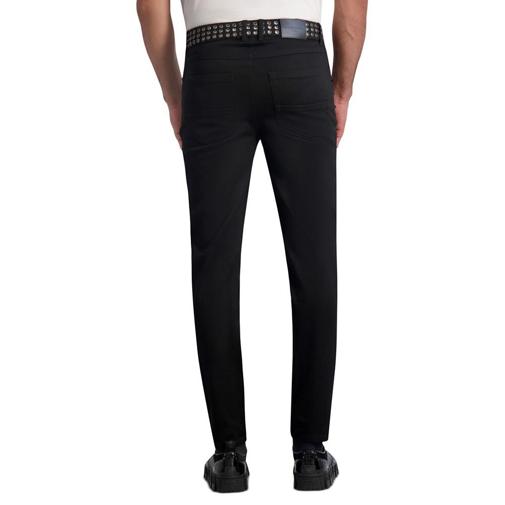 KARL LAGERFELD PARIS Men's Slim Fit Studded Black Jeans