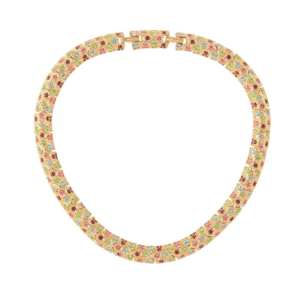 Susan Caplan Vintage 1980s vintage d orlan colourful swarovski crystal collar