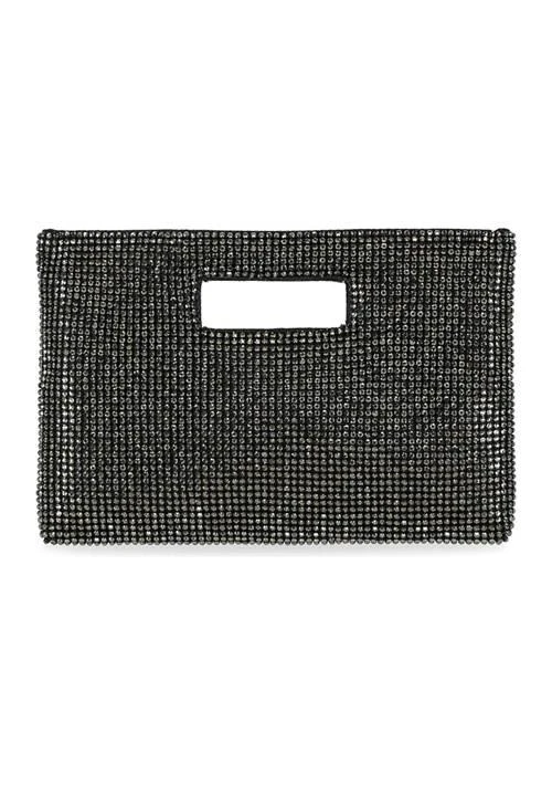 Jessica McClintock Mcclintock Asher Diamond Mesh Cut Out Handle Clutch 1