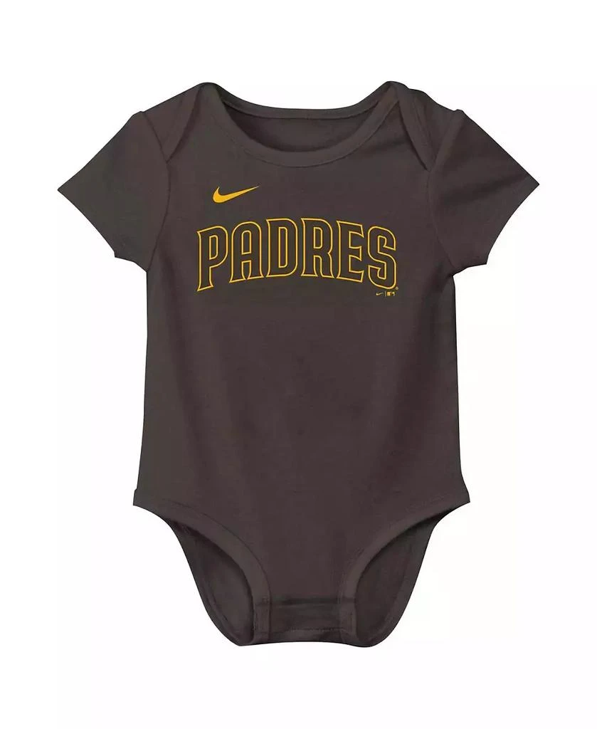 NIKE Baby Fernando Tatis Jr. Brown San Diego Padres Fuse Name Number Bodysuit 3