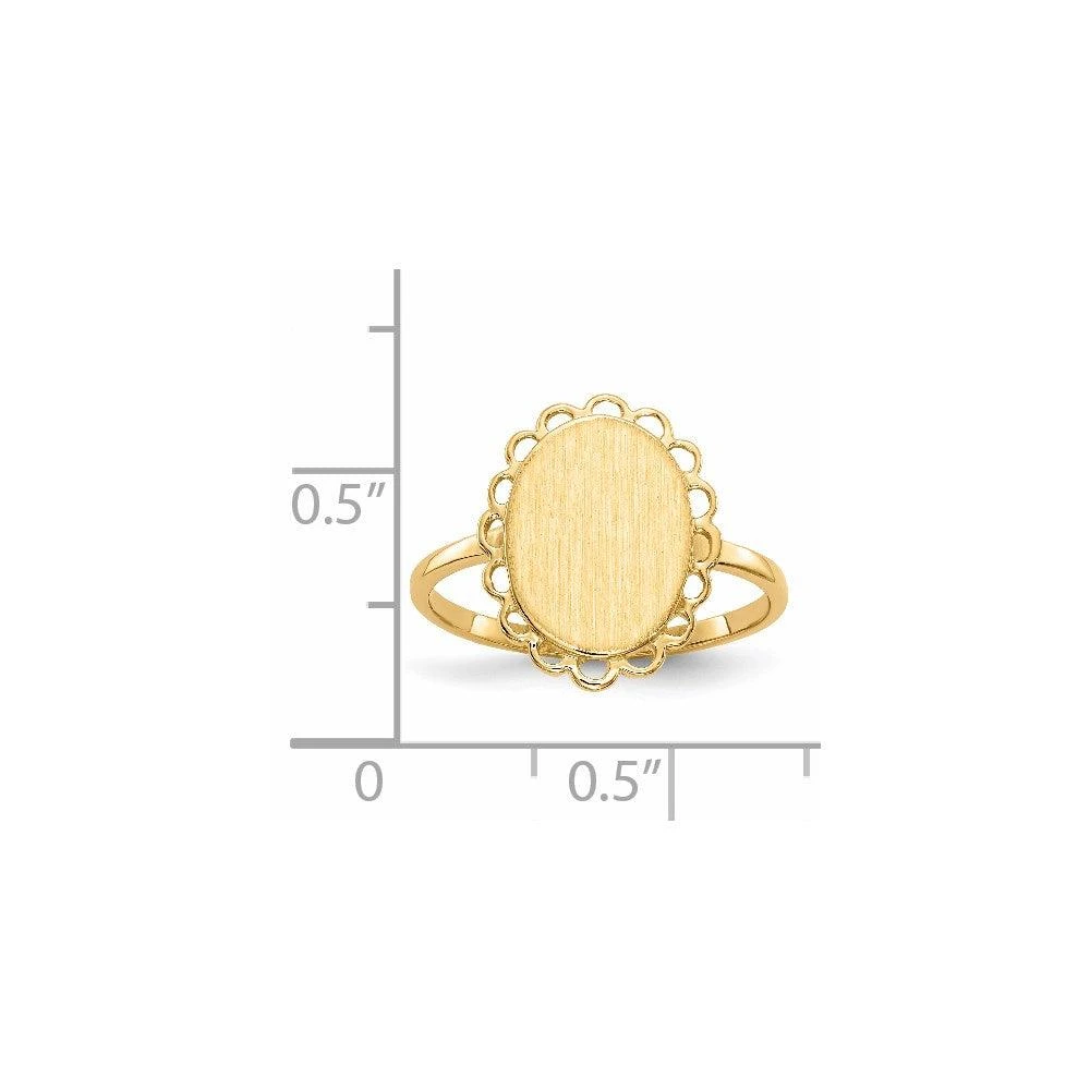 Diamond2Deal 14k Yellow Gold Open Back Signet Ring 5