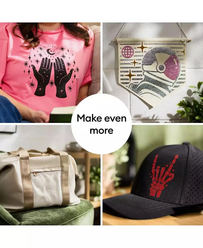 cricut Glitter Iron-On Craft Vinyl Sheets, 10 x 12 in, Multicolor, 6 Count 4