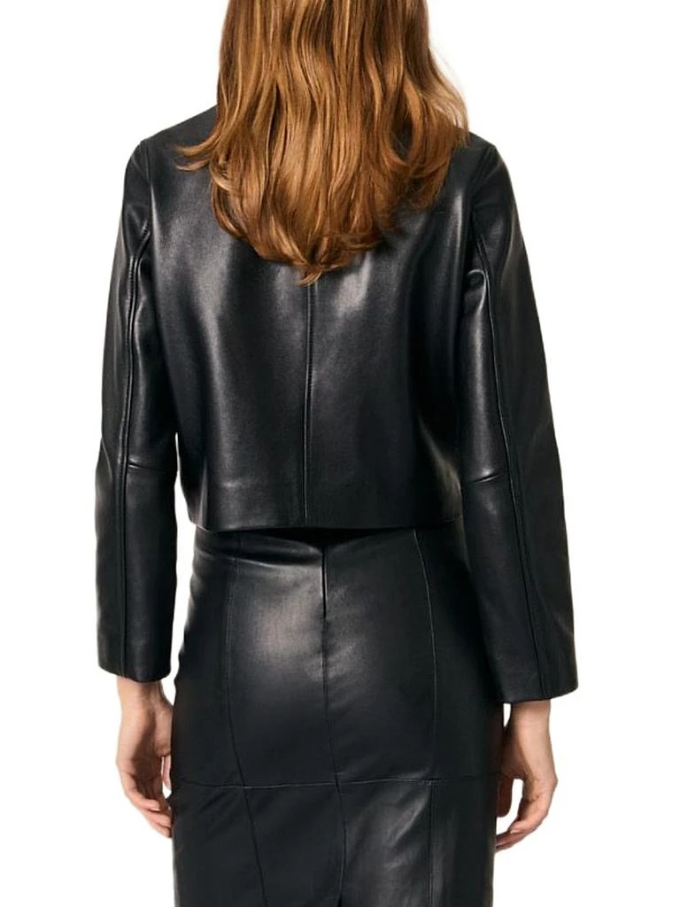 Maje Cropped Leather Jacket 4