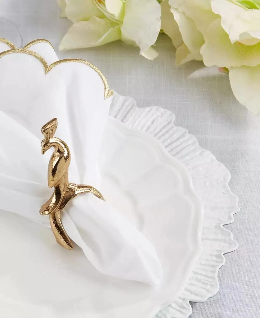 Saro Lifestyle Gilded Peacock Napkin Ring, Set of 4 2