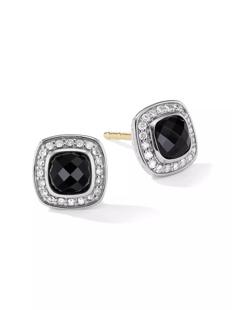 David Yurman Petite Albion Stud Earrings With Gemstone & Pavé Diamonds 1