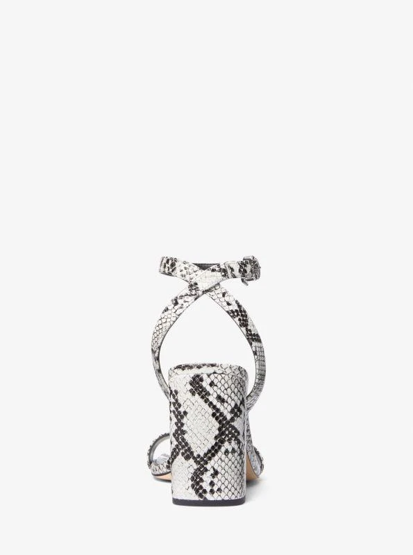 Michael Kors Merriam Snake Embossed Leather Block Heel Sandal 3