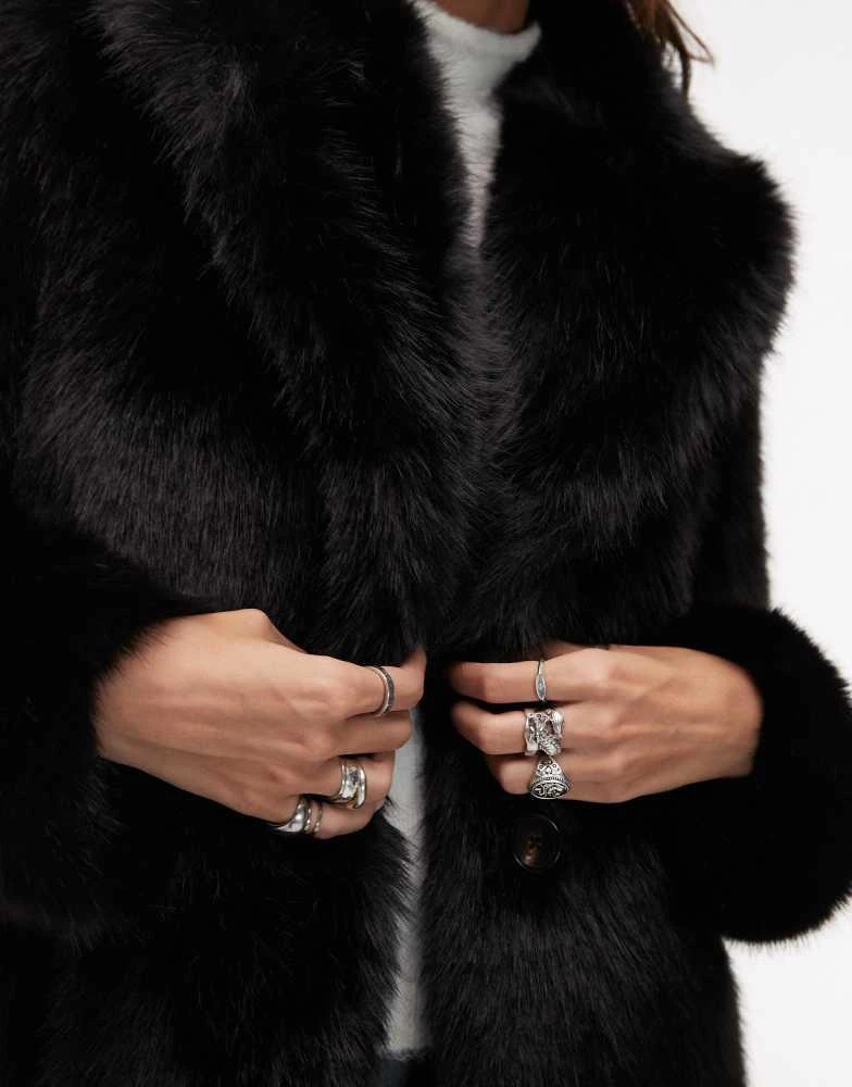 Mango Mango oversized faux fur jacket in black 2