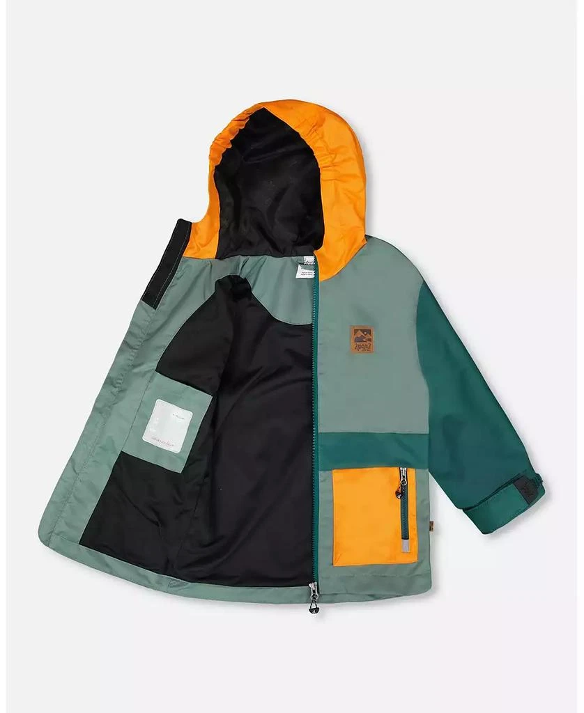 Deux par Deux Big Boys Mid-Season Jacket Dark Green and Orange 2