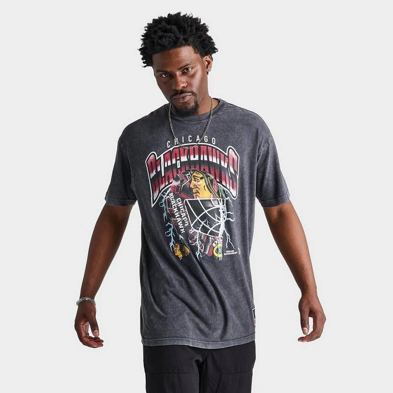 Mitchell & Ness Men's Mitchell & Ness Chicago Blackhawks NHL Crease Lightning Graphic T-Shirt 1