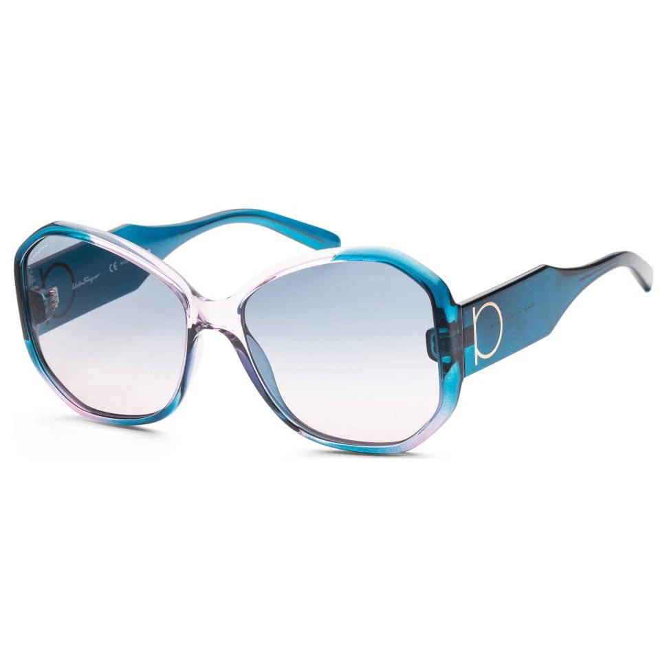 Salvatore Ferragamo Ferragamo Women's Blue Rectangular Sunglasses 1