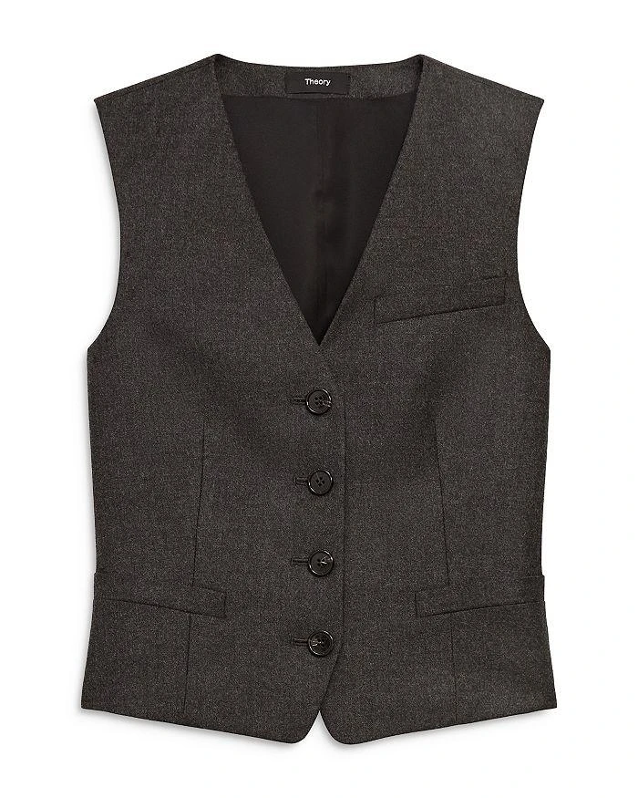 Theory New Divide Sleek Flannel Waistcoat Vest 6