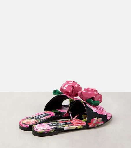 Dolce 
Gabbana Floral-appliqué brocade slides 2