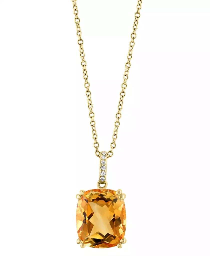 Effy EFFY® Citrine (5-1/2 ct. t.w.) & Diamond Accent 18" Pendant Necklace in 14k Gold 1