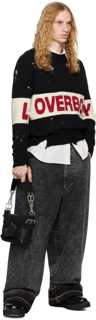 Charles Jeffrey Loverboy Black Distressed Loverboy Logo Sweater 4