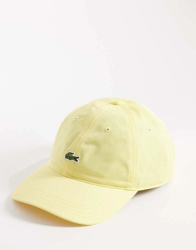 Lacoste Pale Yellow Baseball Cap with Green Logo Trim Unisex Crocodile Badge Cotton Twill Cap - Caps & Hats - New  main image 4